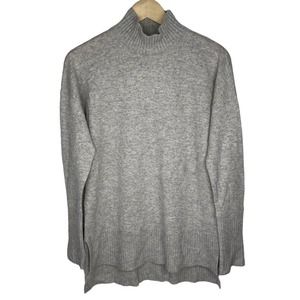 Cynthia Rowley Size Medium Grey Turtleneck Cashmere Sweater Minimalist Staple